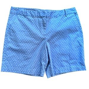 Izod Flat Front Bermuda Shorts Blue and White Size 12 CLOSET CLEAROUT